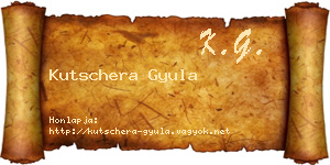 Kutschera Gyula névjegykártya